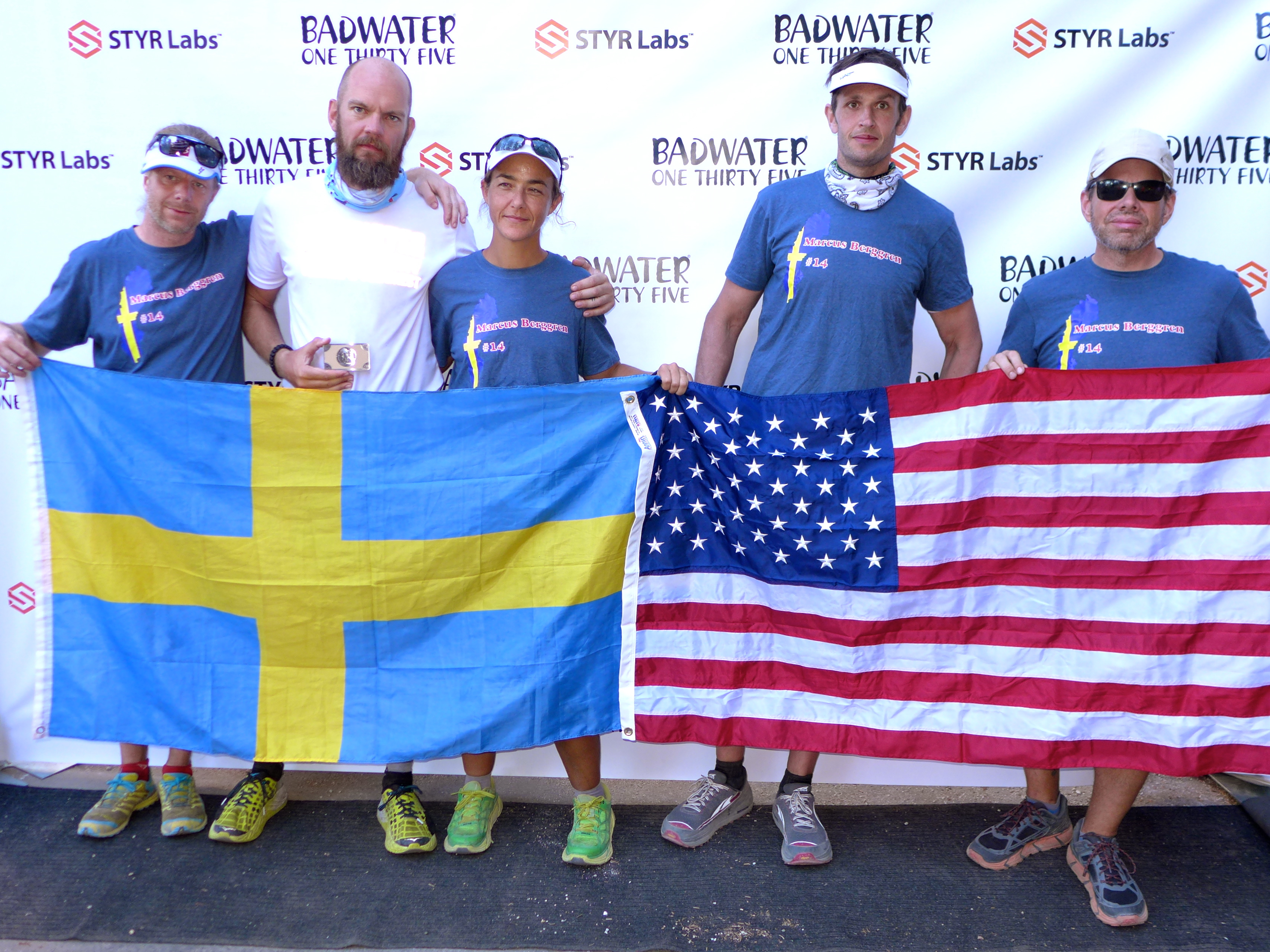 Finish photo with the Swedish and American flags