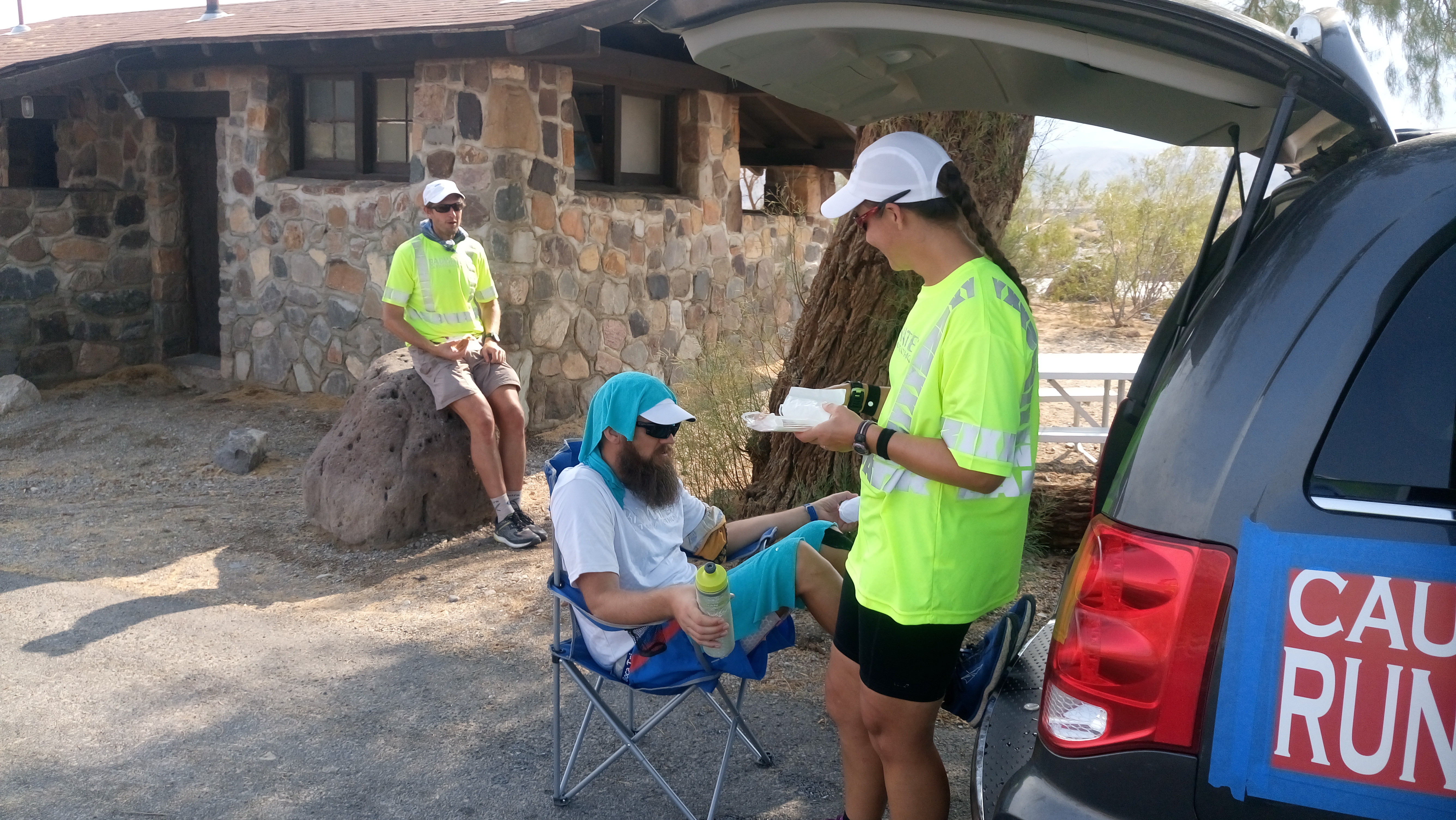 Cooling down at the Townes pass cut off point